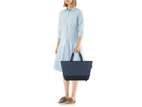 Nákupní košík Reisenthel Shoppingbasket herringbone dark blue - Image 6
