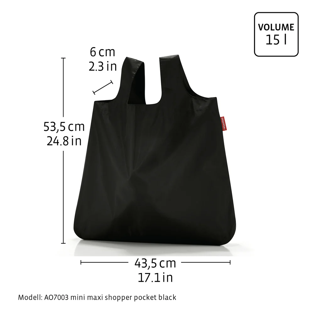 Nákupní taška Reisenthel Mini maxi shopper pocket black - Obrázek 3