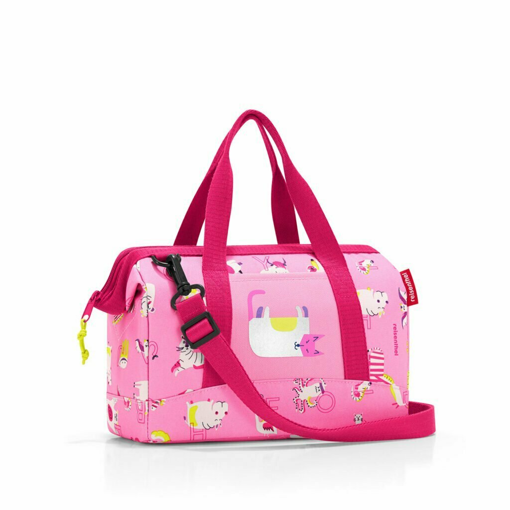 Cestovní taška Reisenthel Allrounder XS kids abc friends pink | 5 l | růžová | Abc friends pink | 27x12xV.21 cm | Reisenthel | v ruce, přes rameno