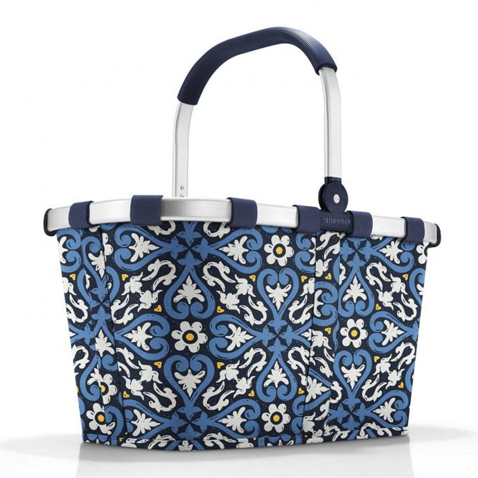 Nákupní košík Reisenthel Carrybag floral 1 | 22 l | modrá | Floral 1 | 48x28xV.29 cm | Reisenthel | v ruce