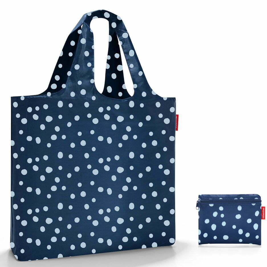 Nákupní taška Reisenthel Mini maxi beachbag spots navy | 40 l | modrá | Spots navy | 62,5x13xV.42 cm | Reisenthel | v ruce, přes rameno