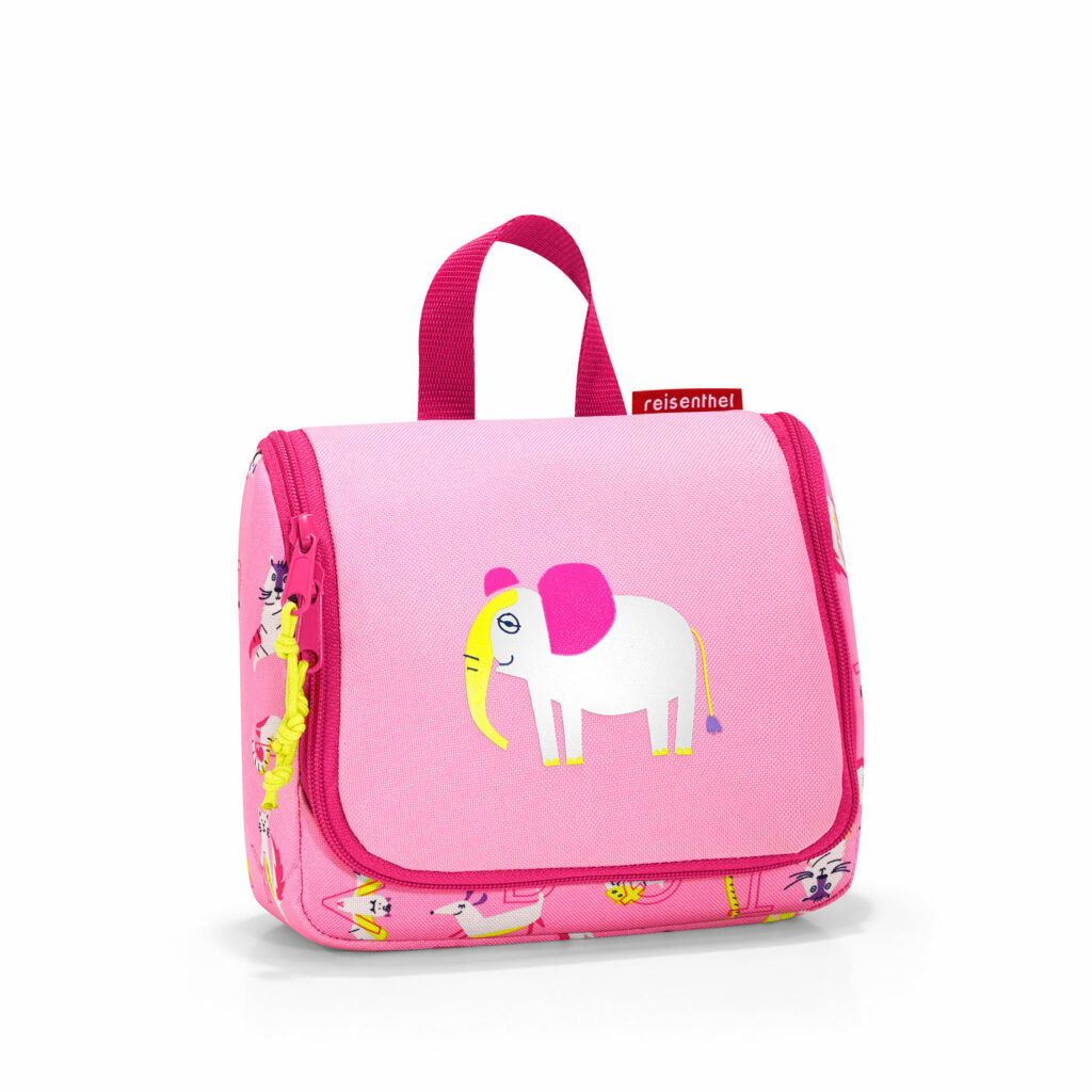 Toaletní taška Reisenthel Toiletbag S kids abc friends pink | 1,5 l | růžová | Abc friends pink | 18,5xV.16x7 cm | Reisenthel | v ruce