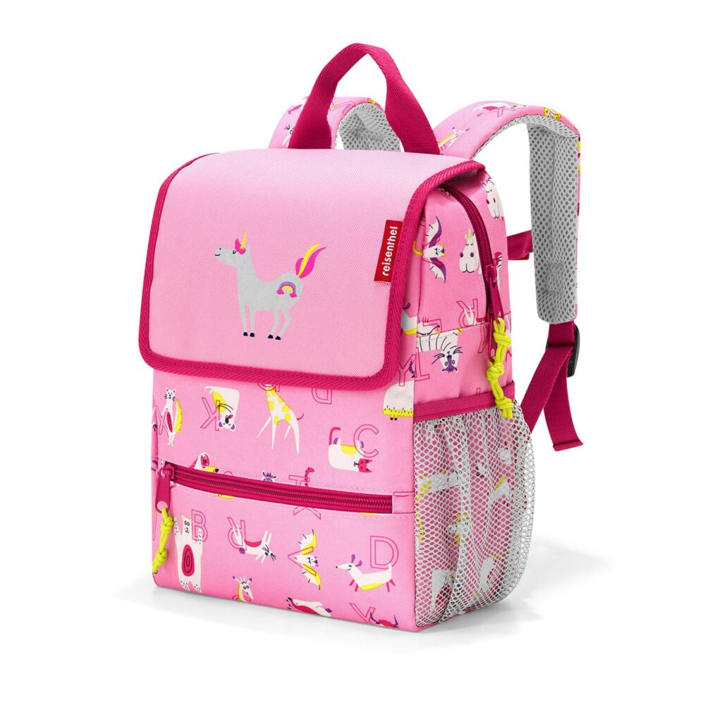 Dětský batoh Reisenthel Backpack kids abc friends pink | 5 l | růžová | Abc friends pink | 21x28x12 cm | Reisenthel | v ruce, na zádech