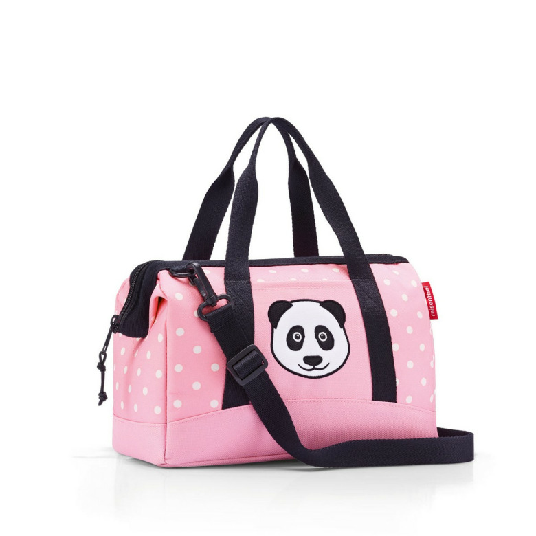 Cestovní taška Reisenthel Allrounder XS kids panda dots pink | 5 l | růžová | Panda dots pink | 27x12xV.21 cm | Reisenthel | v ruce, přes rameno