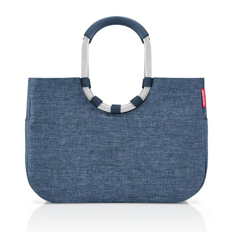 Nákupní košík Reisenthel Loopshopper L twist blue | 25 l | modrá | Twist blue | 46x25xV.34,5 cm | Reisenthel | v ruce, přes rameno