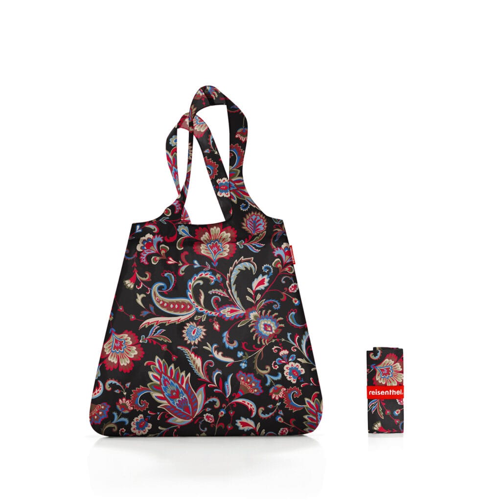 Nákupní taška Reisenthel Mini maxi shopper paisley black | 15 l | vícebarevná | Paisley black | 43,5x6xV.63 cm | Reisenthel | v ruce, přes rameno