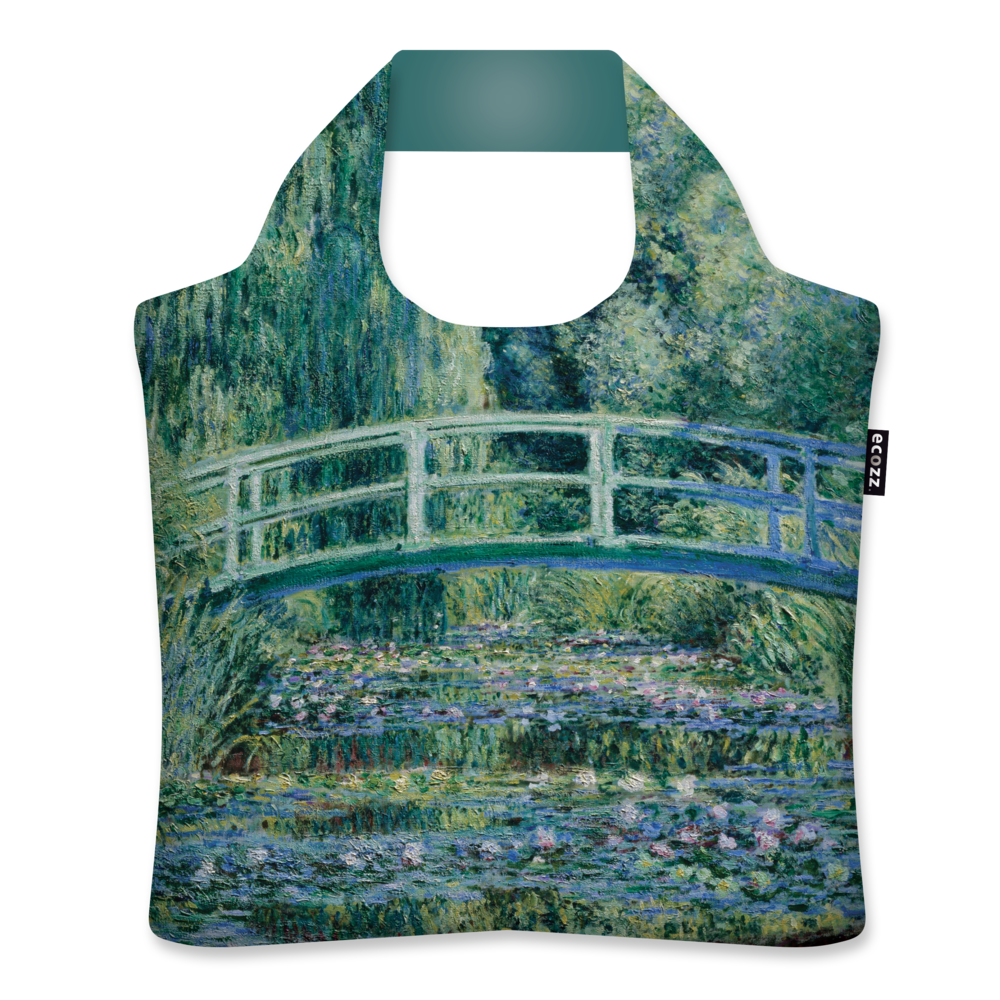 Nákupní taška Ecozz Water Lillies and the Japanese Bridge | | modrá | | 46 x 41 cm | Ecozz | v ruce, přes rameno