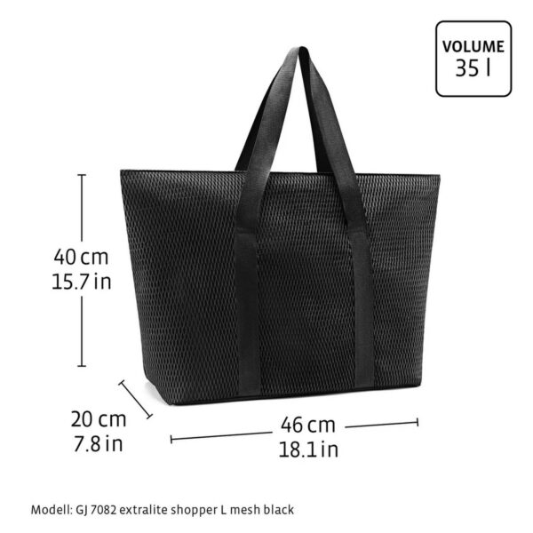 Taška přes rameno Reisenthel Extralite Shopper L mesh black - Image 10