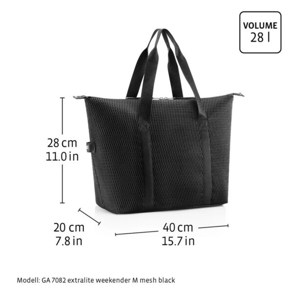 Cestovní víkendová taška Reisenthel Extralite Weekender M mesh black - Image 7