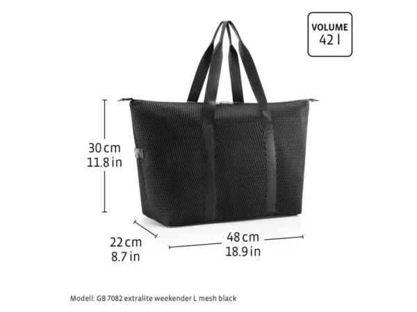 Cestovní víkendová taška Reisenthel Extralite Weekender L mesh black - Image 15