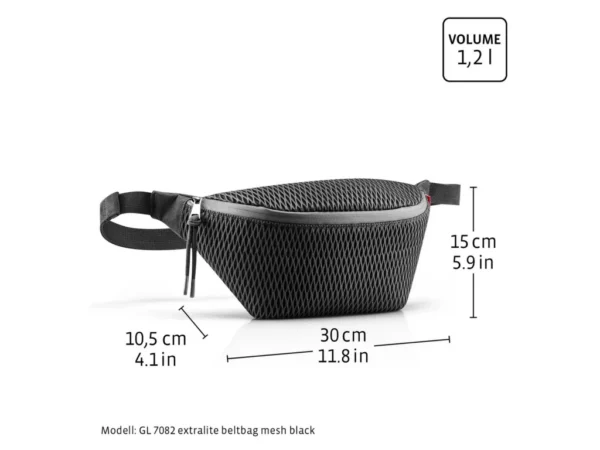 Taška na opasek Reisenthel Extralite Beltbag mesh black - Obrázek 7